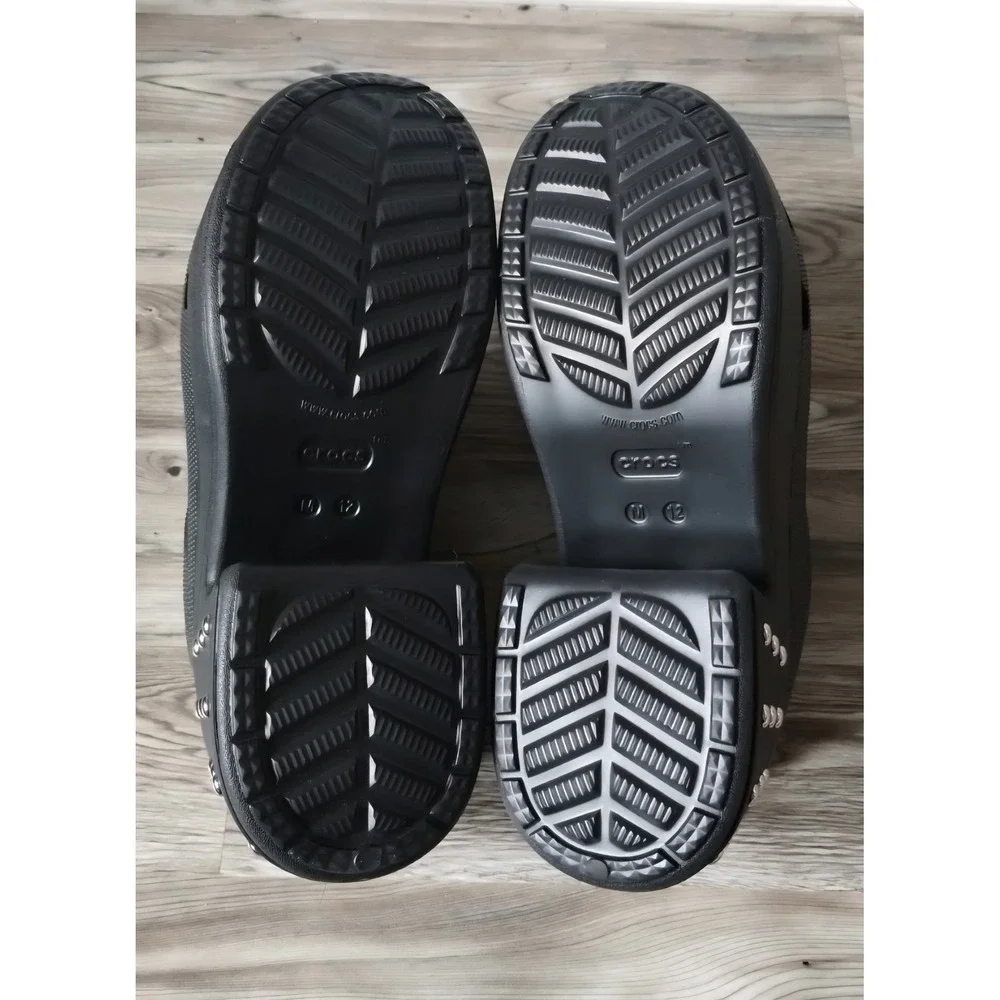 Crocs Siren Studded‎ Clog Black Platform Heel Men's M11 W13